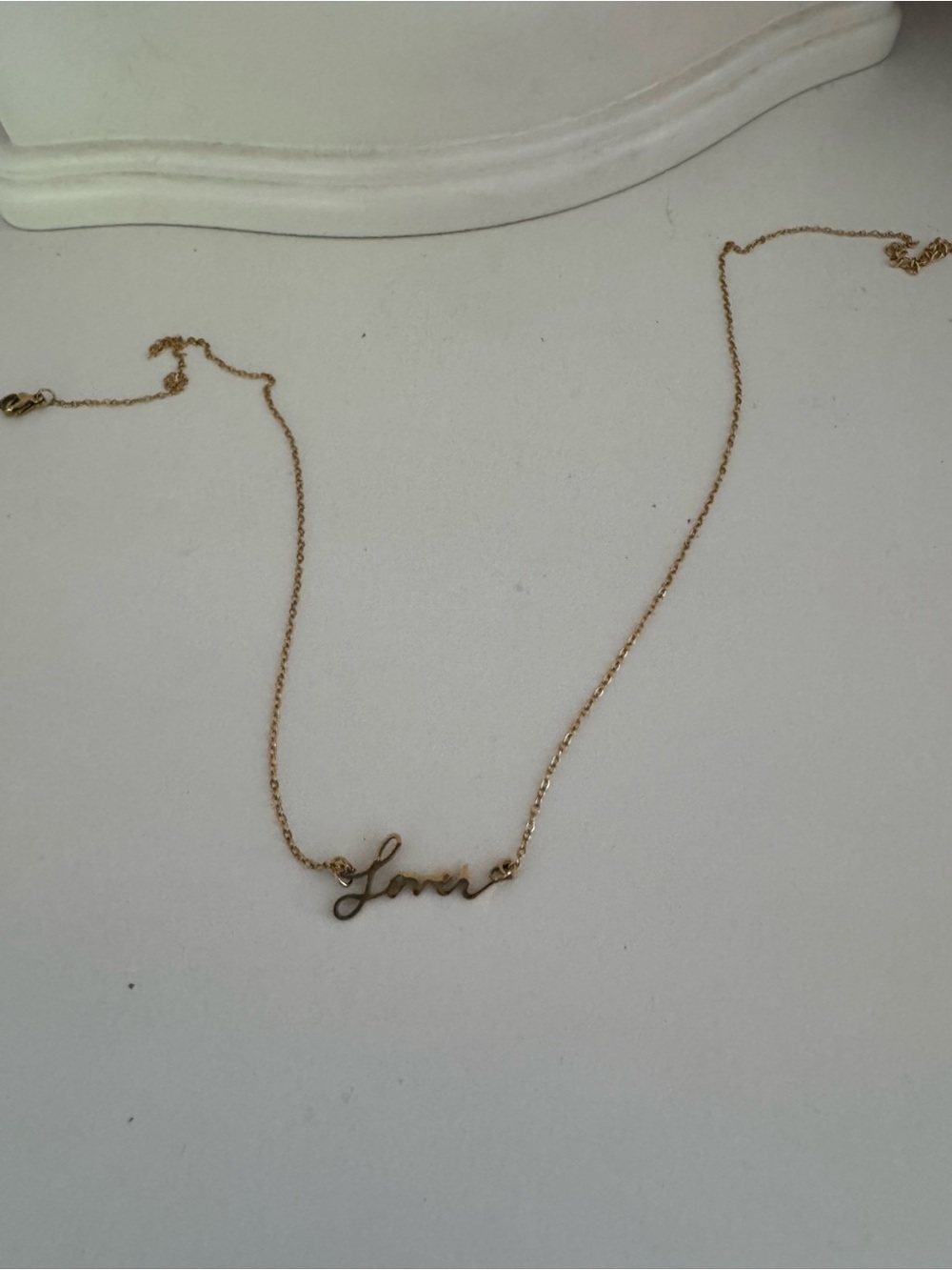 Gold 'Lover' Script Pendant Necklace - Women Jewelry